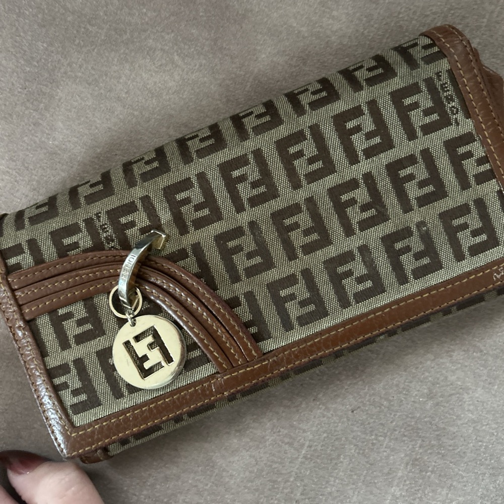 Fendi Tan and Brown Monogram Wallet